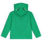 Boys Green Hooded Zip Up Top, 1, hi-res