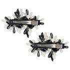 Girls Black Lily Rose Hair Clip, 3, hi-res