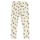 Younger Girls White & Beige Teddy Bear Leggings Set, 1, hi-res
