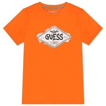 Boys Orange Logo T-Shirt
