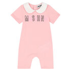 Pink Teddy Logo Romper, 2, hi-res