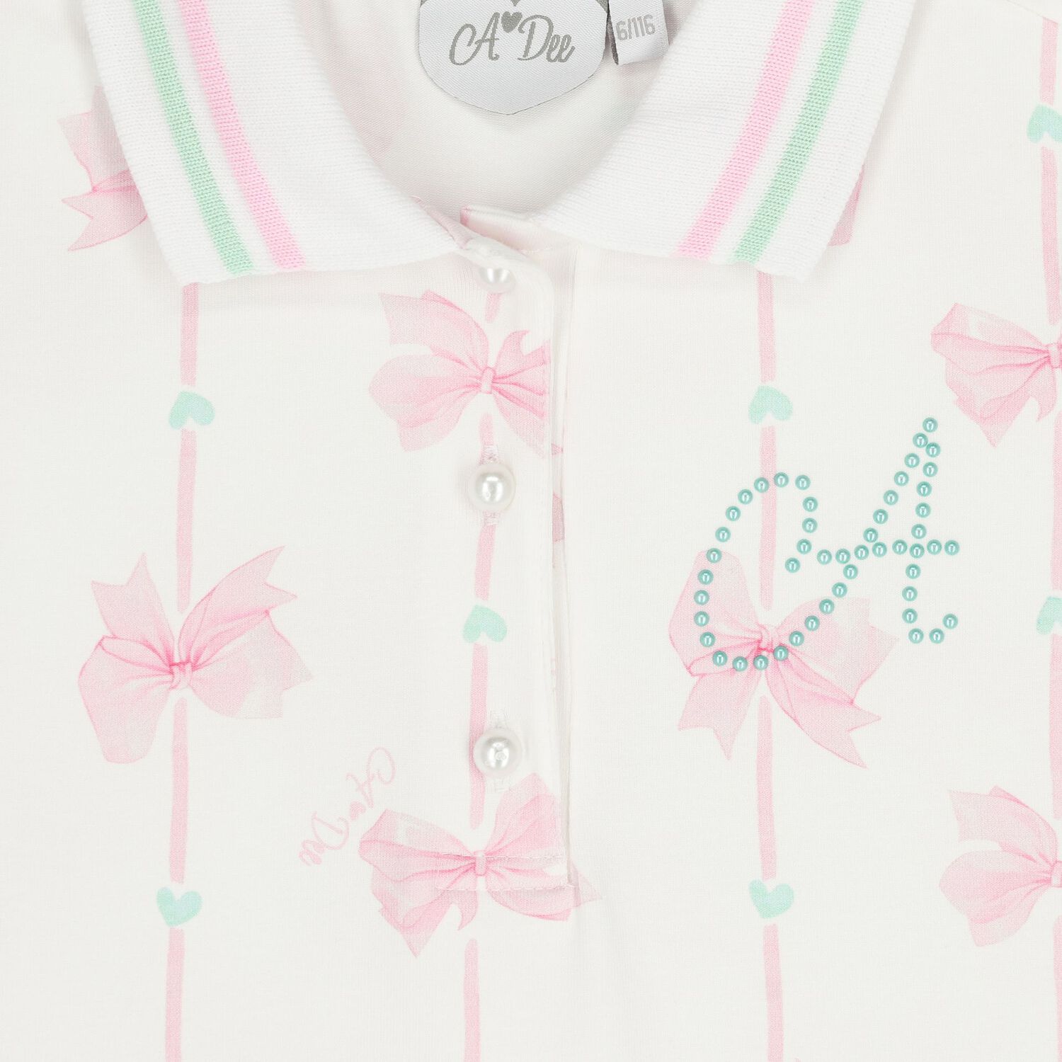 فستان بنات مزين بفيونكة مطرزة باللون الأبيض, 1, hi-res