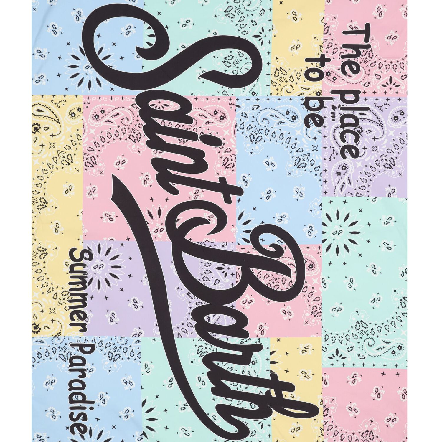 Girls Multi-Coloured Bandana Logo Beach Towel, 1, hi-res