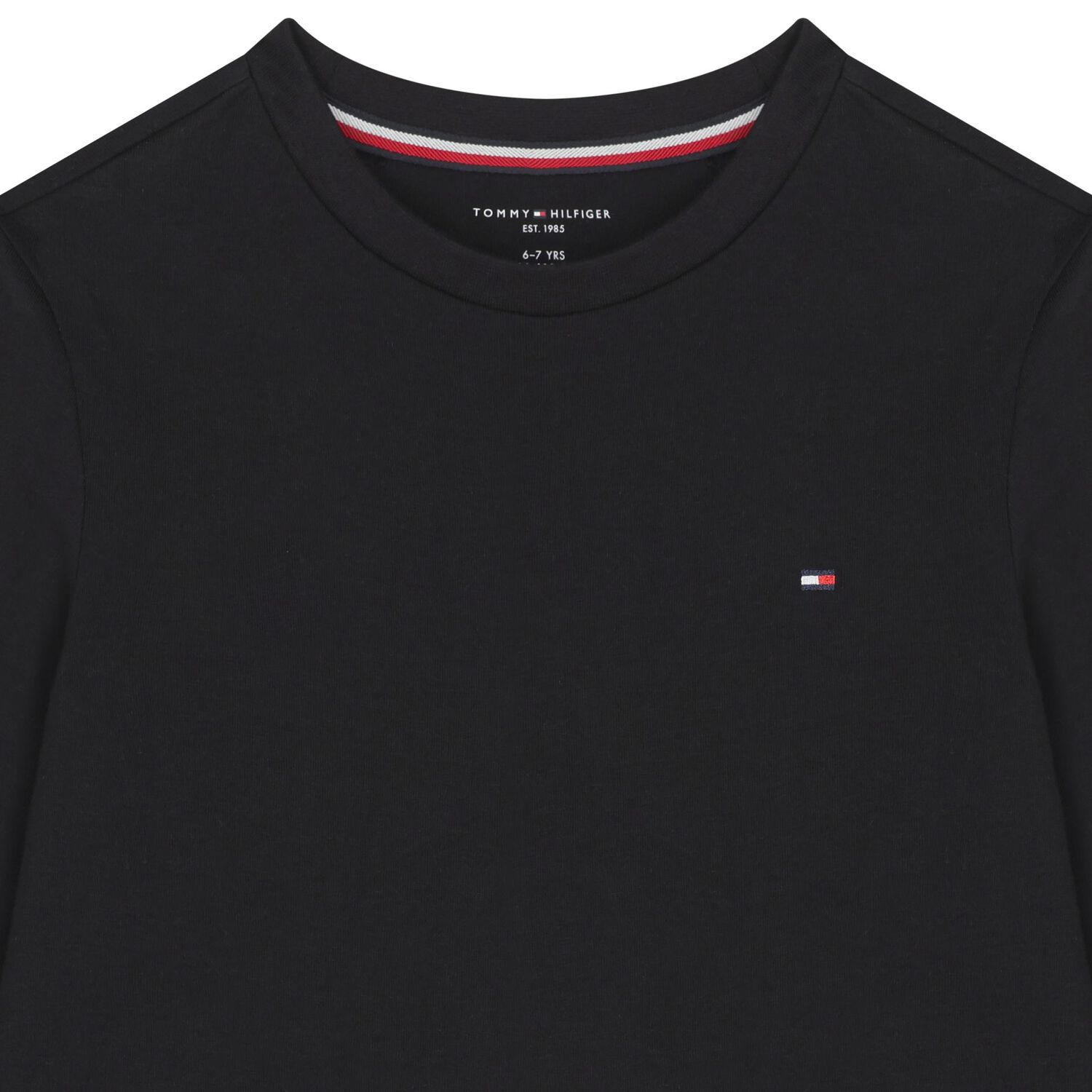 توب اولاد باكمام طويله بالشعار من القطن باللون الاسود والرمادى , 2, hi-res