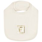 Ivory & Gold Logo Baby Bib, 1, hi-res