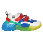 White Logo Velcro Trainers, 1, hi-res