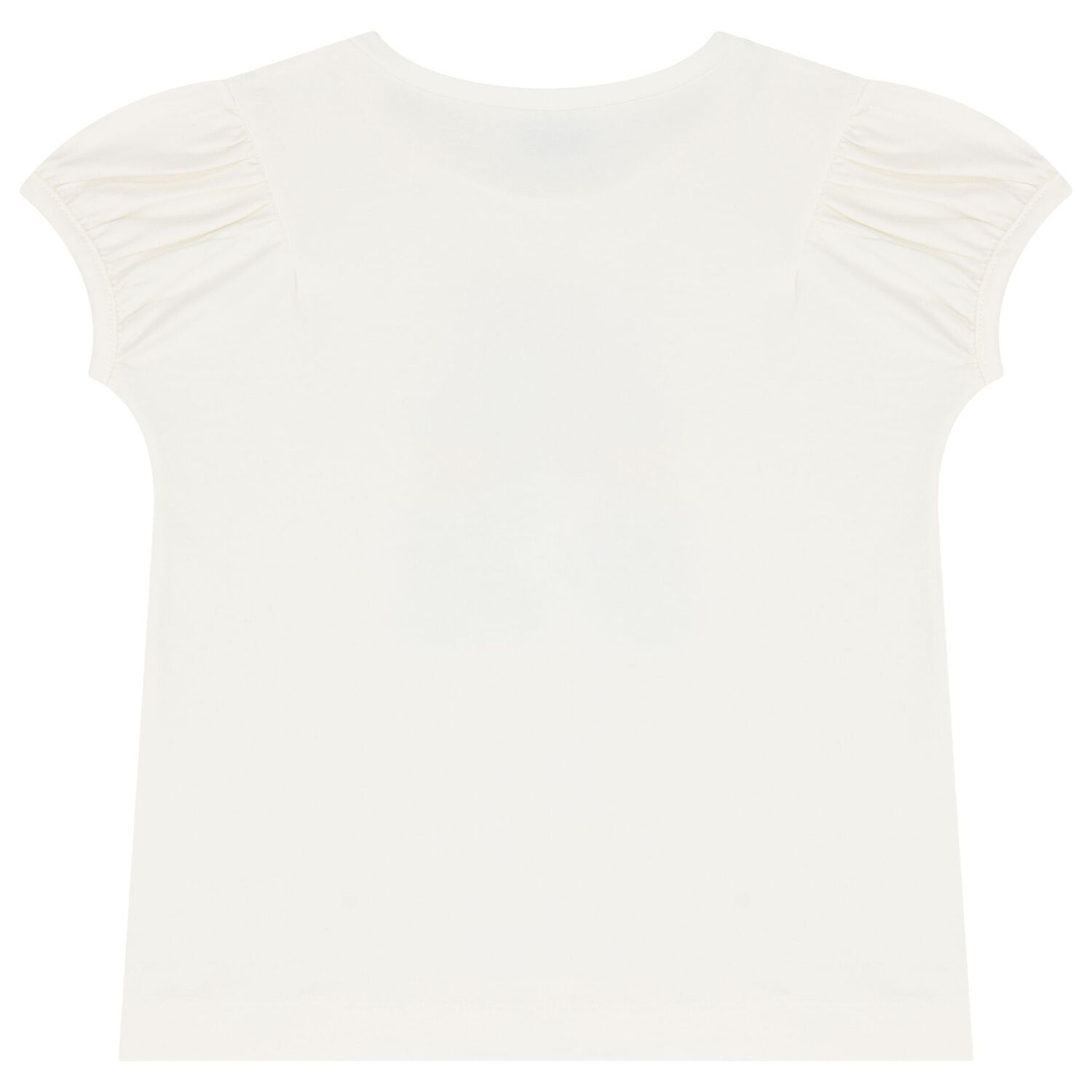 Girls White Puff-Sleeve T-Shirt, 3, hi-res
