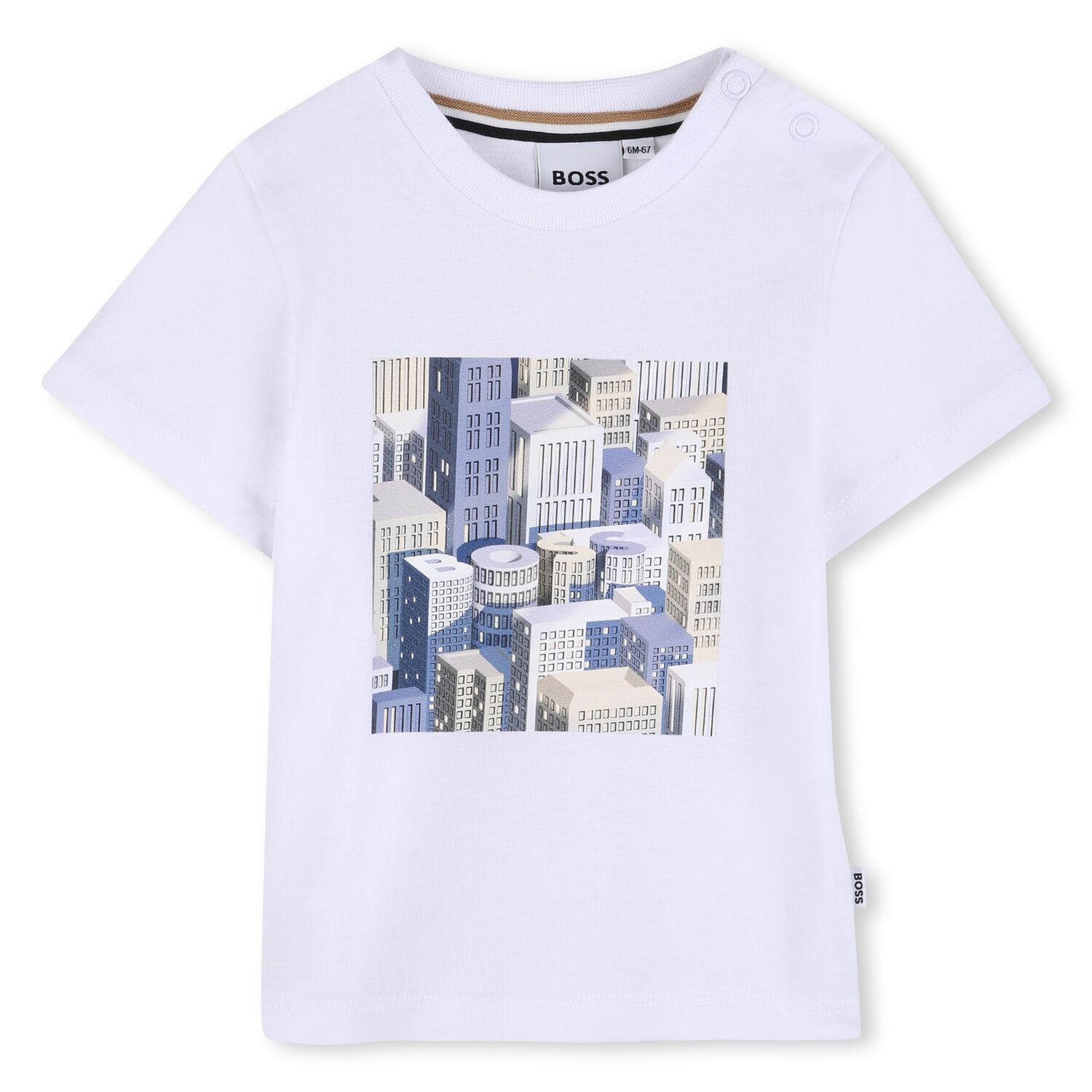 Younger Boys White Building Logo T-Shirt, 1, hi-res