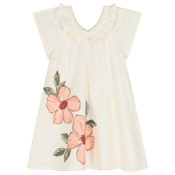Girls Ivory Floral Dress