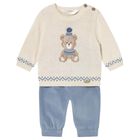 Baby Boys Blue & Ivory Tracksuit, 1, hi-res