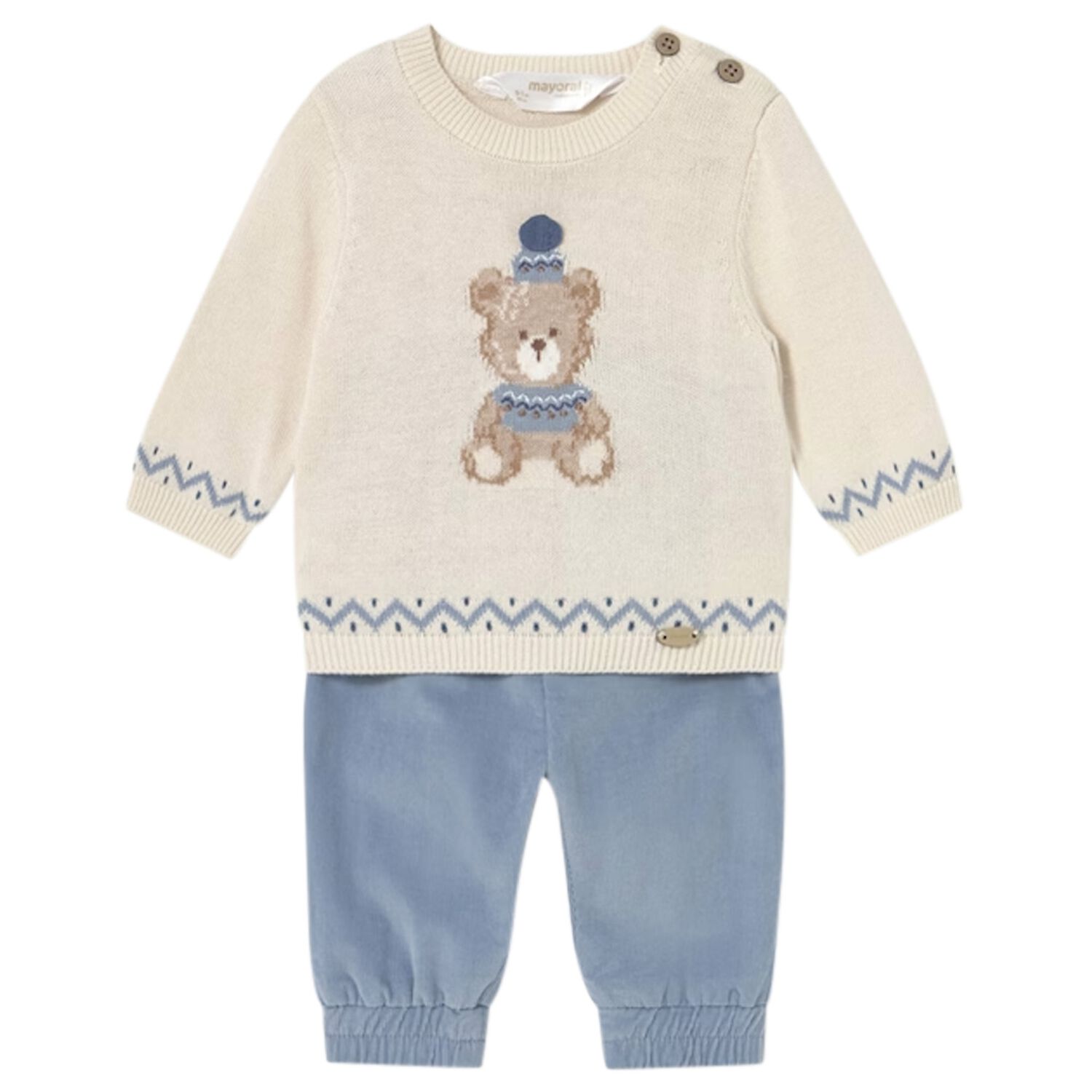 Baby Boys Blue & Ivory Tracksuit, 1, hi-res