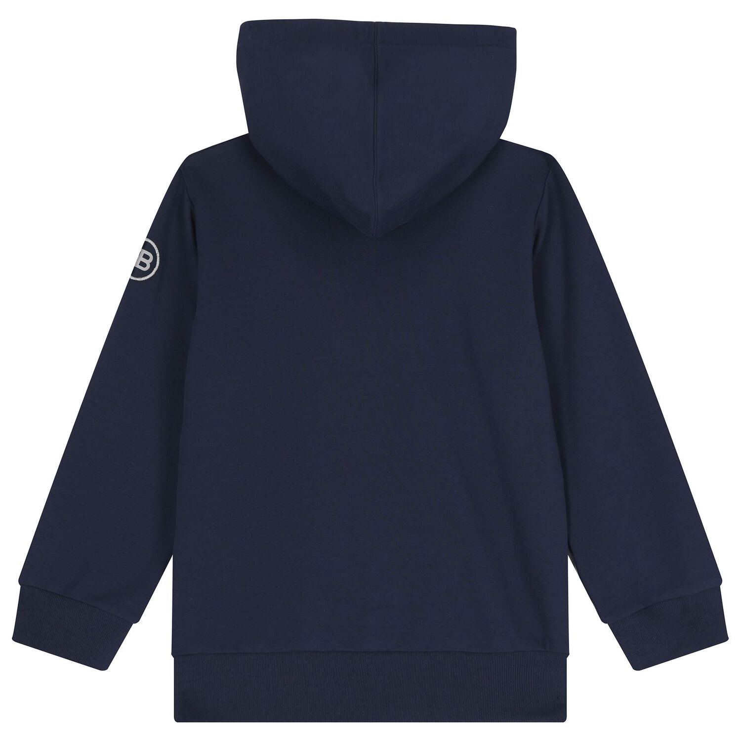 Boys Navy Blue Logo Hooded Top , 1, hi-res
