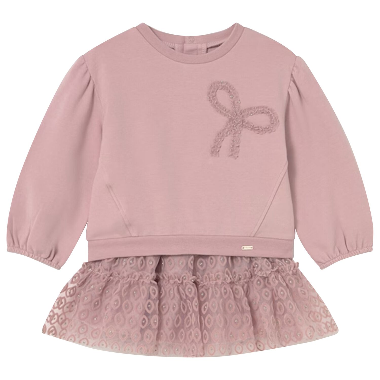 Younger Girls Pink Tulle Skirt Set, 2, hi-res