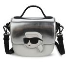 Girls Silver Logo Handbag, 1, hi-res