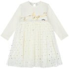 Girls Ivory & Gold Dress, 1, hi-res