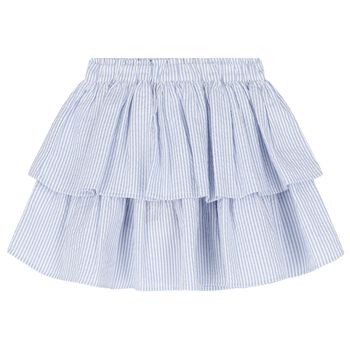Girls White & Blue Striped Skirt