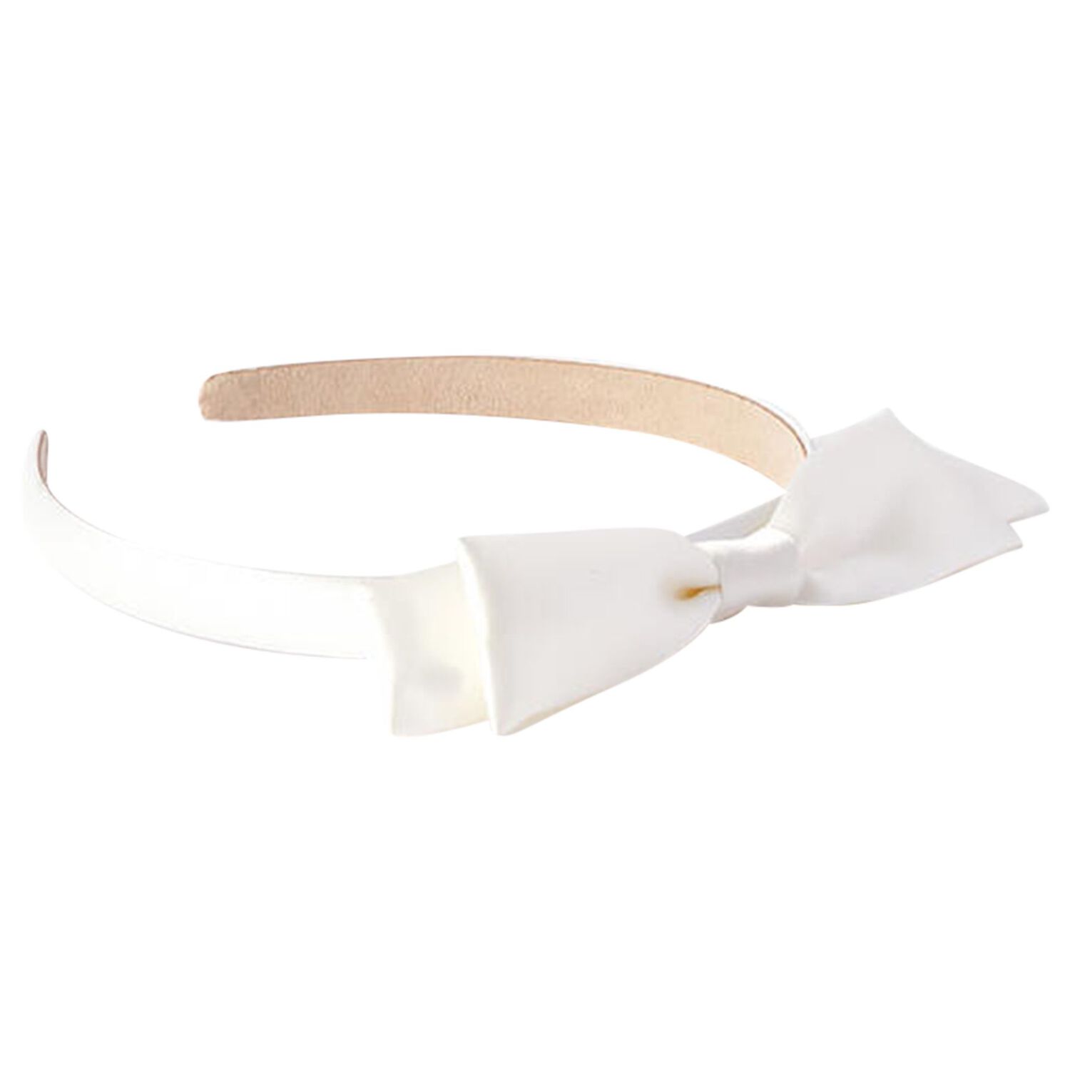 Girls white Bow Headband, 1, hi-res