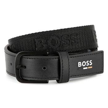 Boys Black Logo Belt