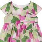 Younger Girls Green & Purple Floral Dress, 2, hi-res