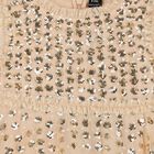 فستان للبنات مطرز بالترتر و التول باللون الذهبى, 1, hi-res