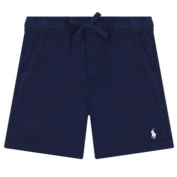 Younger Boys Navy Logo Shorts