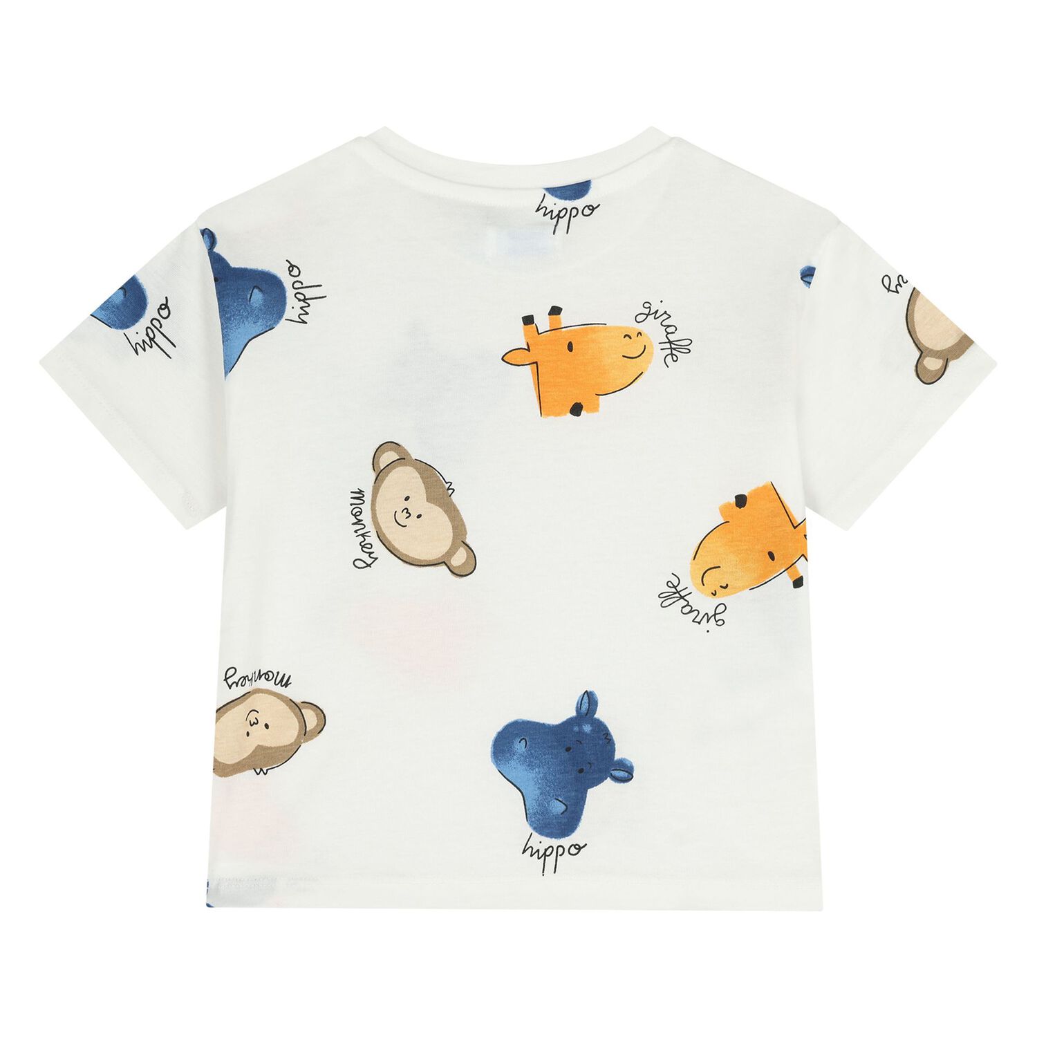 Younger Boys Ivory Animals T-Shirt, 2, hi-res