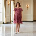 فستان بنات تول مزين بالترتر باللون الوردي, 1, hi-res