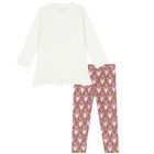 Younger Girls Ivory & Pink Leggings Set, 1, hi-res