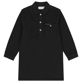 فستان جينز للبنات باللون الاسود 