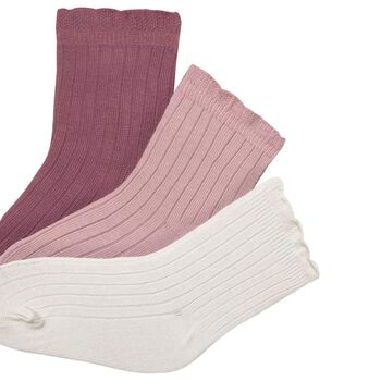 Younger Girls Pink & White Socks (3 Pack)