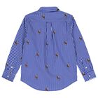Boys Blue & White Stripe Logo Shirt, 1, hi-res