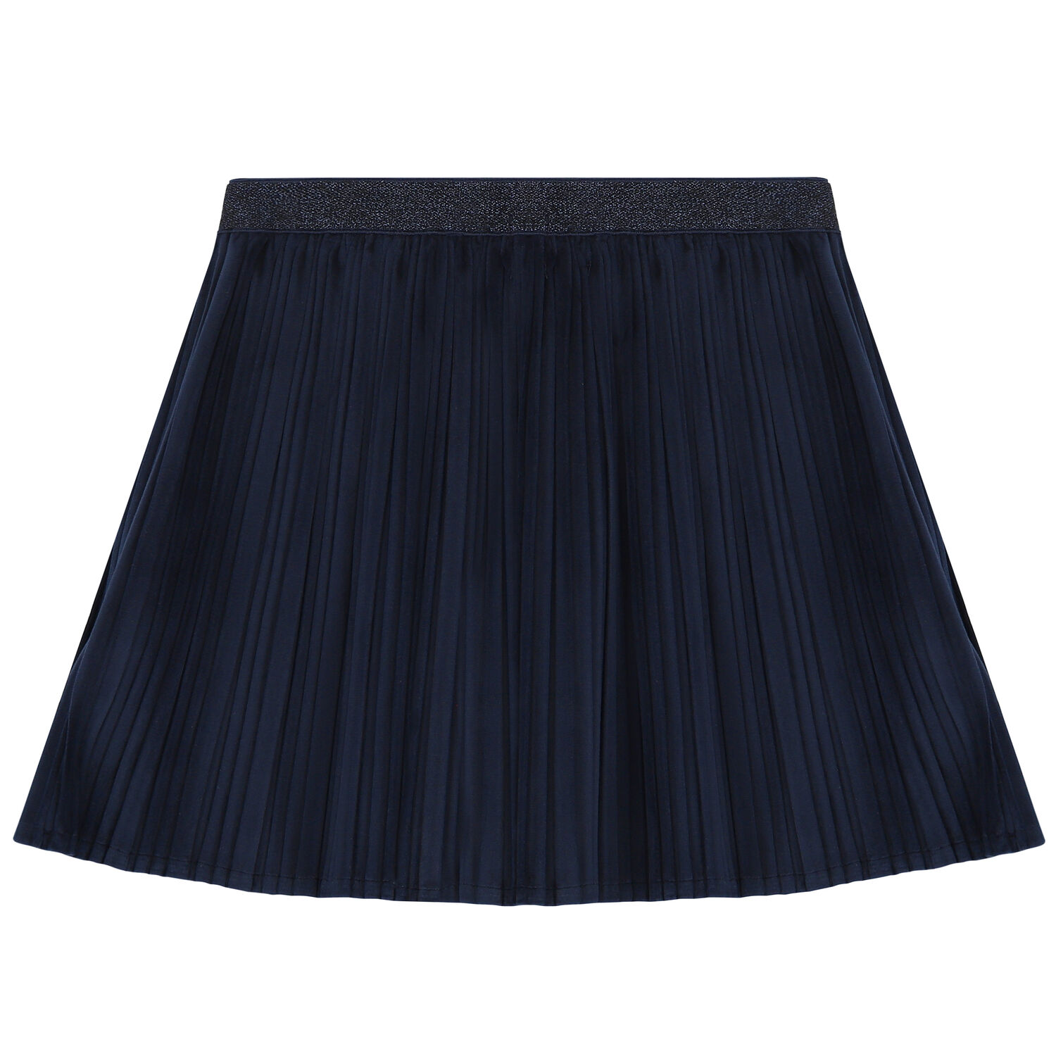 Girls Navy Pleated Skirt, 2, hi-res