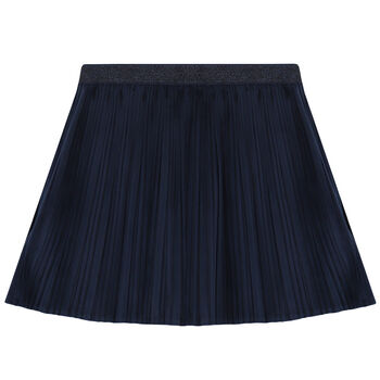 Girls Navy Pleated Skirt