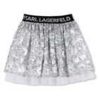 Girls Silver Sequinned Skirt, 1, hi-res