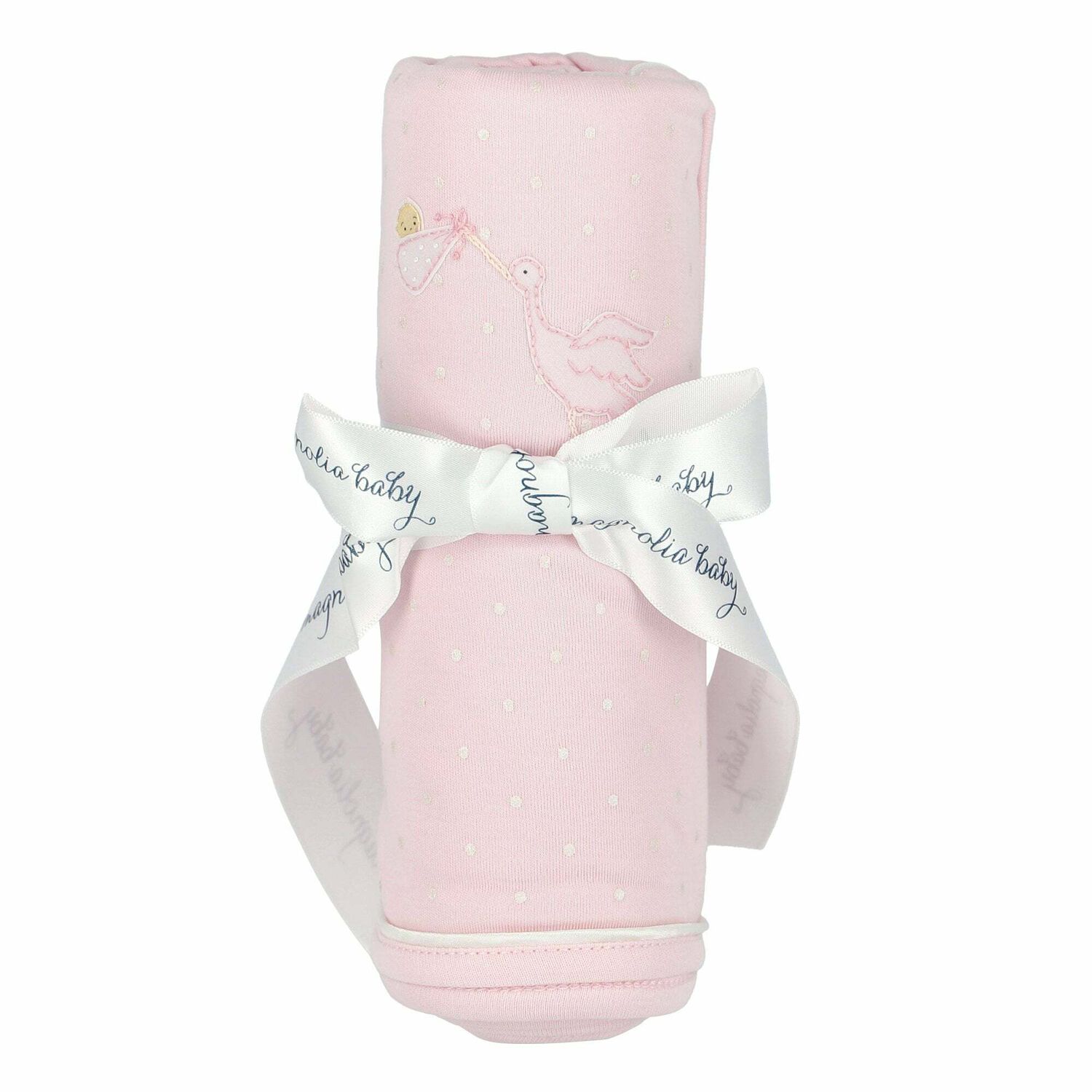 Baby Girls Pink Polka Dot Blanket, 1, hi-res