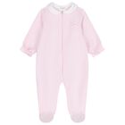 Baby Girls Pink & White Babygrow, 2, hi-res