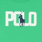 تيشيرت أولاد بالشعار باللون الأخضر, 1, hi-res