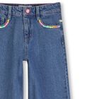 Girls Blue Denim Wide Leg Jeans, 1, hi-res