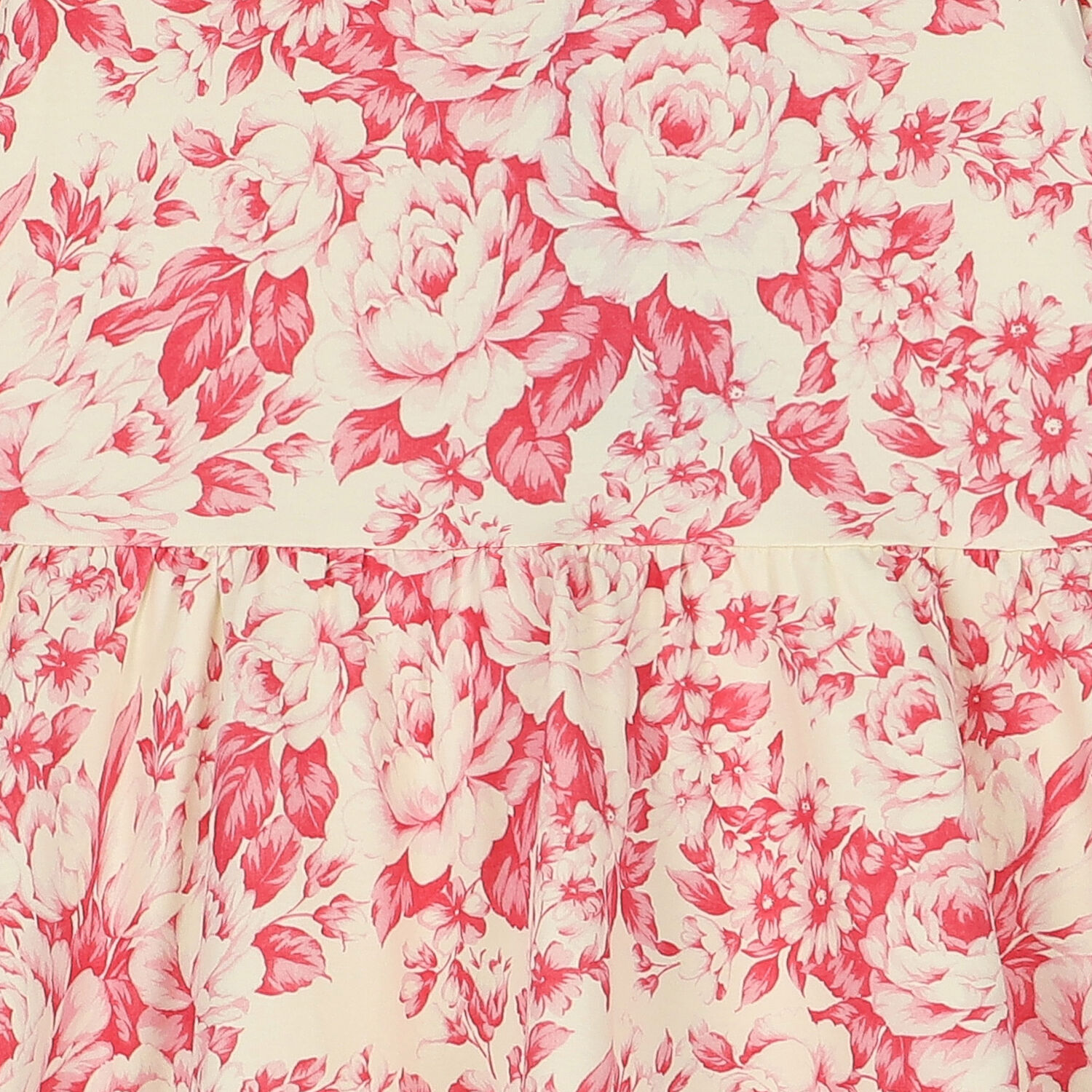 Girls Ivory & Pink Floral Tiered Dress, 1, hi-res image number null
