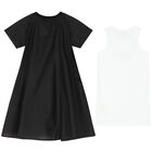 Girls Black & White Logo Dress Set, 1, hi-res