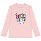 توب بنات باكمام طويله بالشعار باللون الوردى , 2, hi-res