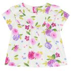 Baby Girls White & Purple Short Set (4 Piece), 2, hi-res