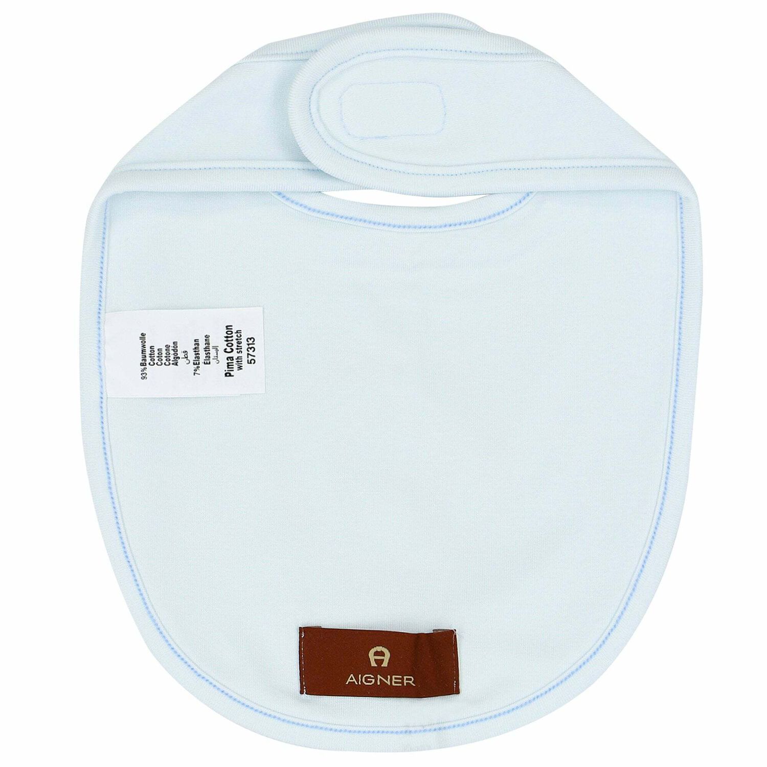 Baby Boys Blue & Gold Logo Bib, 3, hi-res