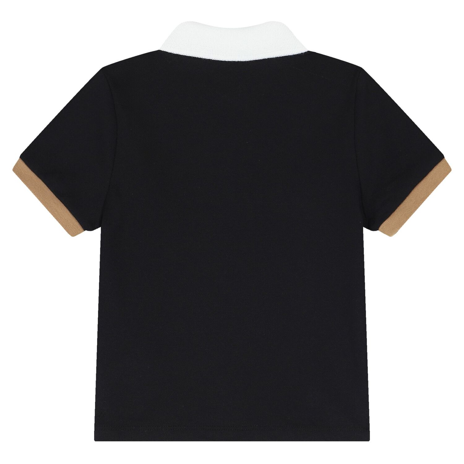 Baby Boys Black & Beige Polo & Shorts Set, 1, hi-res image number null