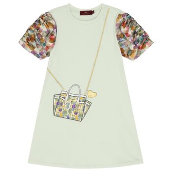 Girls Green Crossbody Bag Dress