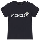 Younger Boys Navy Blue Logo T-Shirt, 2, hi-res