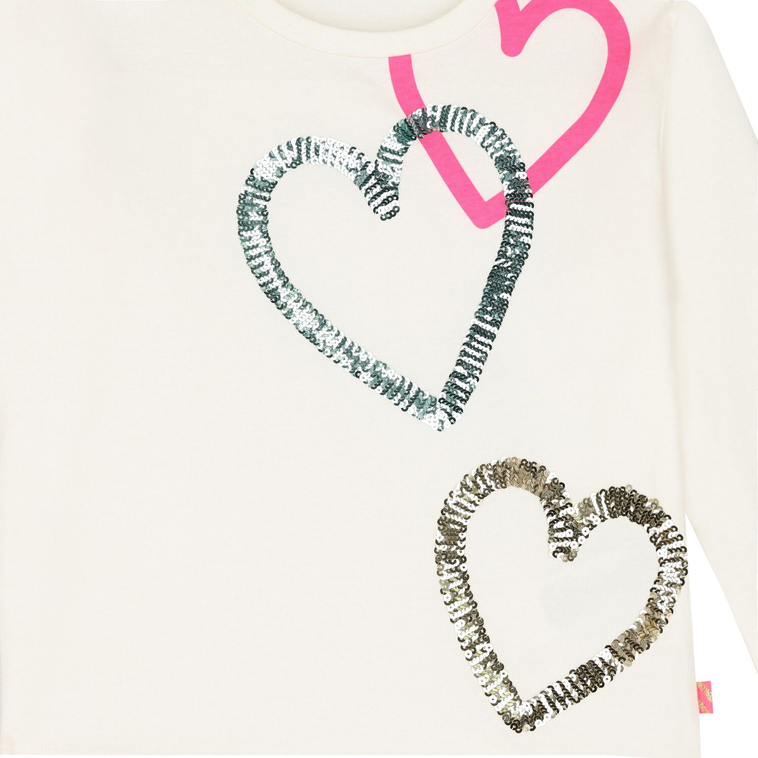 Girls Ivory Hearts Long Sleeve Top, 1, hi-res image number null
