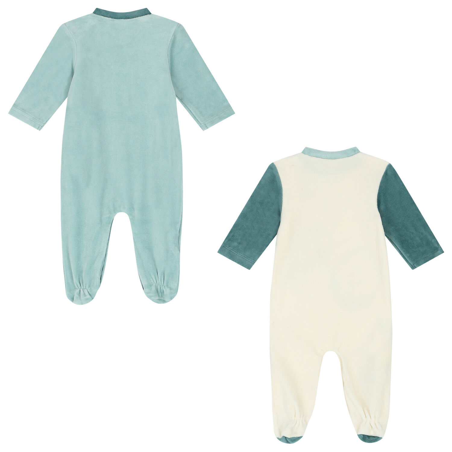 Baby Boys Green & Ivory Babygrows (2 Pack), 1, hi-res image number null