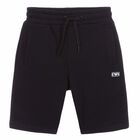 Boys Navy Logo Shorts, 1, hi-res