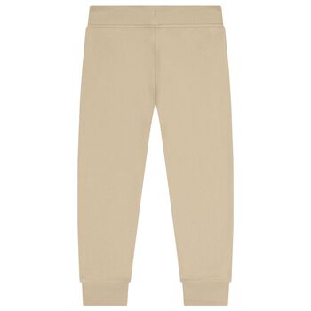 بنطال رياضي باللون البيج بشعار للأولاد